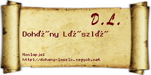 Dohány László névjegykártya
